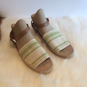 Tory Burch Flat Espadrilles.  Size 8. Ankle strap